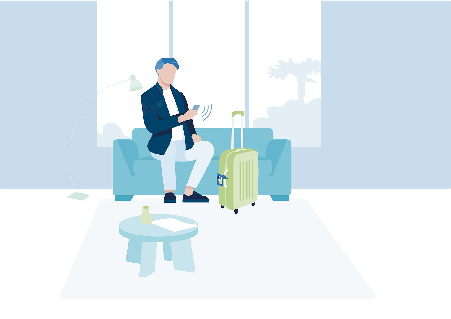 Alaska Airlines electronic bag tag label illustration