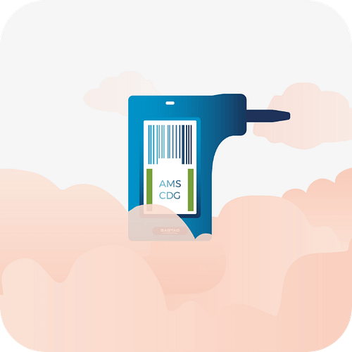BAGTAG Flex on clouds illustration
