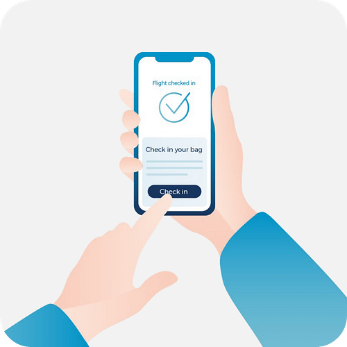 Baggage check-in in the BAGTAG app illustration