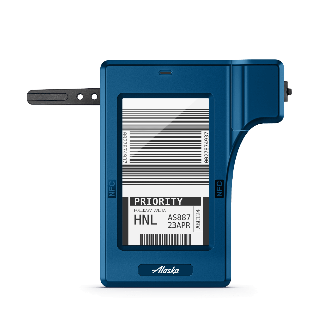 Alaska Airlines electronic bag tag